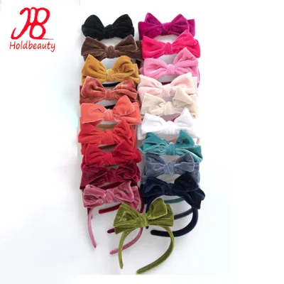 Christmas Bow Headband with Velvet Bows and Heart-Shaped Elements Non-Slip for Toddlers Girls Adults