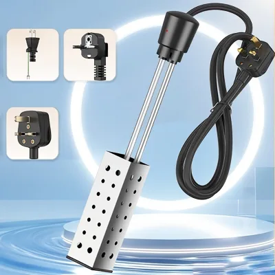 Portable Immersion Water Heater 304 Stainless Steel Anti-Scald Fast Heating Adjustable Temperature Electric Heater for Home Use