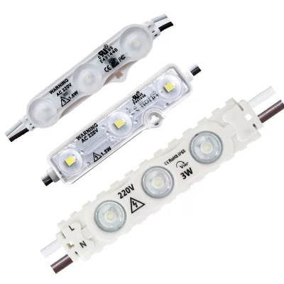 Ac 110v Led Module for Letter Sign Diffuse Reflection with Lens Waterproof Ip68 3leds 2w Smd 3030 Led Sign Backlight Module