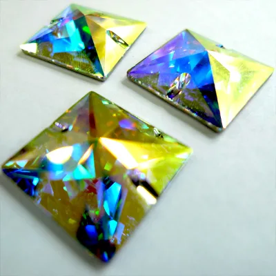 Best Quality Quality 22mm Pyramid square Flatback sew on crystal AB rhinestone for dress