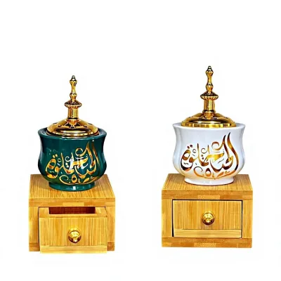 square Shape Incense burner Arabic Cense Bakhoor Box Two Layer Jewelry Box