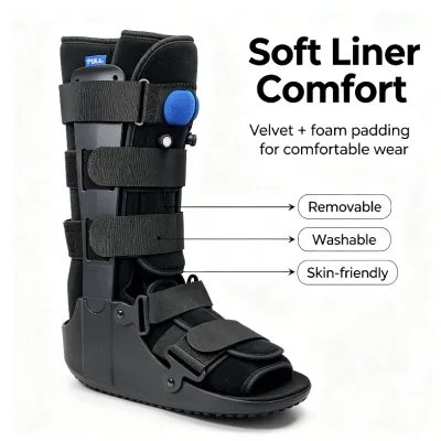Medical Inflatable Bladder Soft Lining Tall Walker Boots for Ankle Sprain Fracture & Postoperative Rehabilitation Walker Boots