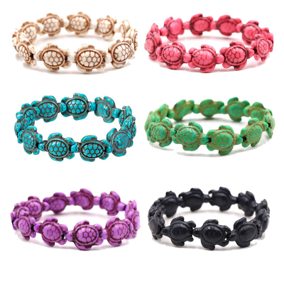 Factory Direct New Green Turquoise Turtle Volcanic Stone White Turquoise Various Natural Stone Stretch Beading Supplies