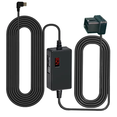 New Miniature OBD Car Step-Down Cable Digital Voltage Display Adjustable Low-Voltage Cutoff Compatibility Dashcams Parking
