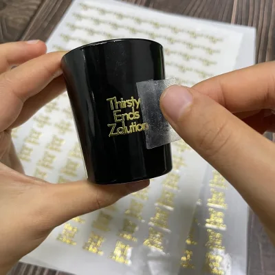 Custom Brand Logo Permanent Adhesive Embossed Metal Stick Gold Label