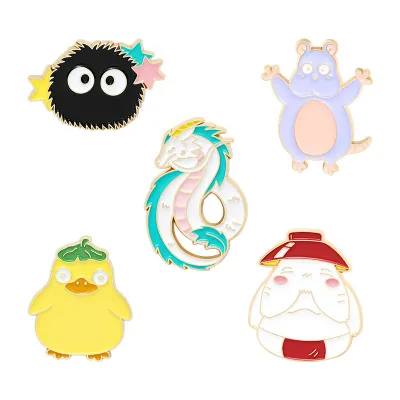 Cute Cartoon Mouse White Dragon Backpack Brooch Yellow Duck Walrus Spider Blouse Badge Pin Costume Accessories Decoration Gift