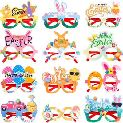 Wholesale Easter Set Cute Animal Colorful Glasses Frame Plastic Happy Bunny Chick Party Glasses
