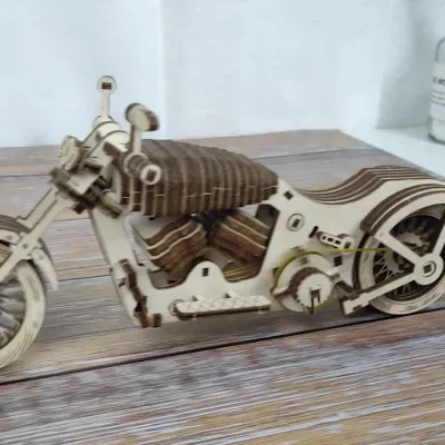 Creative 3D DIY Wooden Motorcycle Puzzle Model Educational Teens Adults Jigsaw Toy Handmade Craft 51~100 Pieces Box Unisex