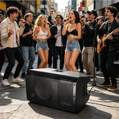 15 Inch Woofer 440W RMS USB Port TWS AUX Input XLR RCA Powerful Titanium Tweeter Super Bass PA Public Speaker for KTV Night Club