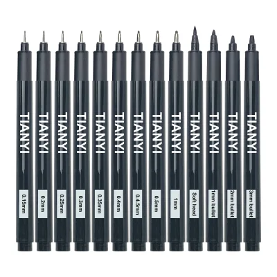 13Pack Micro Pen Set, Micro Fine Liner Drawing Art Pens Waterproof Ink Set Archival Black Drawing Pens for Writing, Drawing