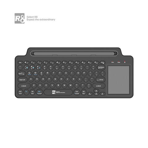 Wireless Bluetooth dual-mode keyboard with trackpad phablet holder