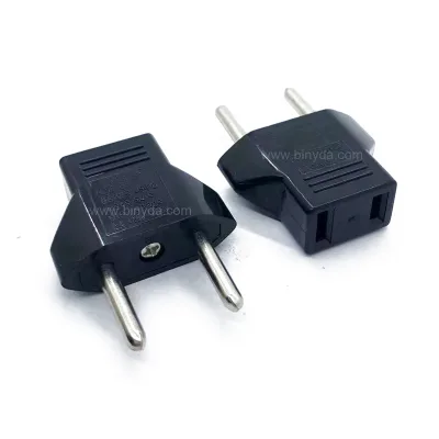 Universal EU Plug Adapter 2 Flat Pin to EU 2 Round Pin Plug Socket Power Charger EU Adapter Plug