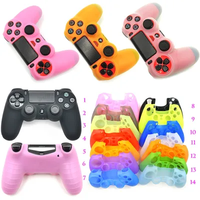 High-quality PS4 Accessories Soft Silicone Rubber Case Gamepad Cover Joystick PS4 Controller Skin for PlayStation 4 Pro Slim