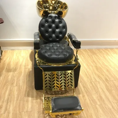 Luxury Hair Salon Shampoo Chair with Vintage Barber Chair for Salon Shop
