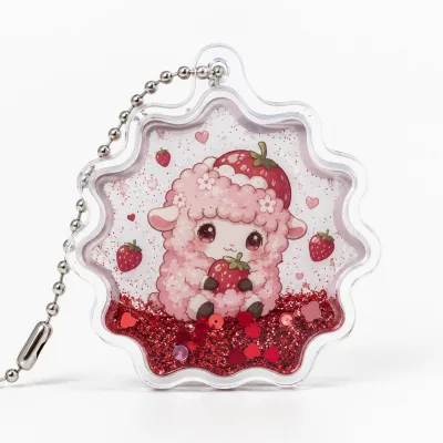 Custom Star-shaped Quicksand Liquid Keychains Epoxy Resin Cartoon Character Pendants for Personalized Bags.