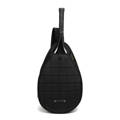 Tennis Crossbody Bag Chest Stripe Printed Shoulder Purse for Men Women Water Resistant Sling Bag for Tennis Racket Pickleball