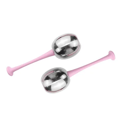 Stainless Steel Cryo Face & Eye Roller with Pink Handle for Skin Rejuvenation & Wrinkle Removal