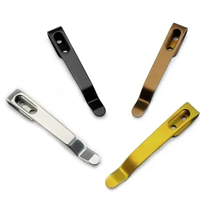 Wholesale Stainless Steel Pocket Knife Clip Spring Steel Holster with Metal Belt Clip Bending Sheet Metal Fabrication Product