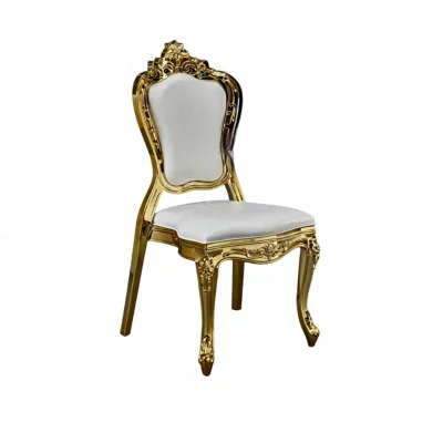 Louis Metal Dining Chair Electroplated Modern Minimalist Hotel Banquet Hall Soft Backrest Gold-silver Wedding Chair