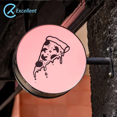 Diy China Print 3D Circular Shape logo Plastic Light Box Led Pub Acrylic Vacuum Forming Sign Advertising Blade Light Box