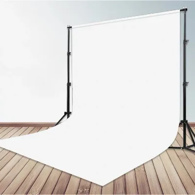 2x3m White Background Cloth for Photo Studio Black Backdrop Muslin Photo Booth Collapsible Screen for Video & Photography