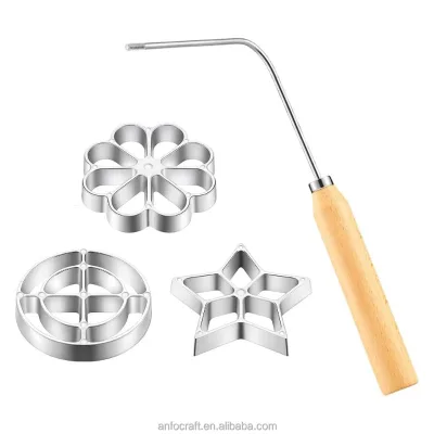 Rosette Iron Molds Set Bunuelos Mold Handle Cooking Stamp Maker Kit Cookie Cutter Aluminum Alloy Waffle Mold-a Cookie Tools