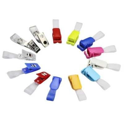 Unique Features 30mm*11.6mm*5mm Id Card Holder Clip Pvc Metal Clip Plastic Id Card Clips