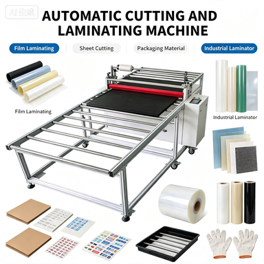 Factory Price Electric Automatic Cutting Lamination Machine Glass Pane Large Size Film Sticker PLC Motor Belt Foil Textiles