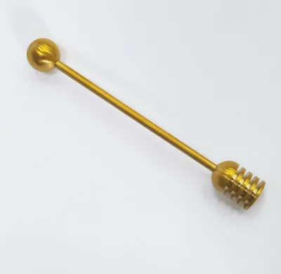 Honey Stirrer 304 Stainless Steel Honey Dipper with Straight Handle and Round Ball Spoon Head Kitchen Gadgets