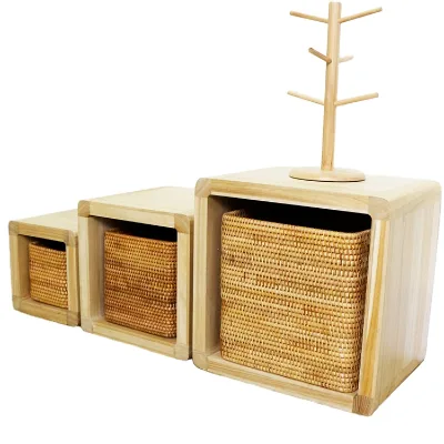Convenient Storage Woven From Natural Rattan Durable Hand-woven Large Wardrobe Clothes Rattan Storage Basket