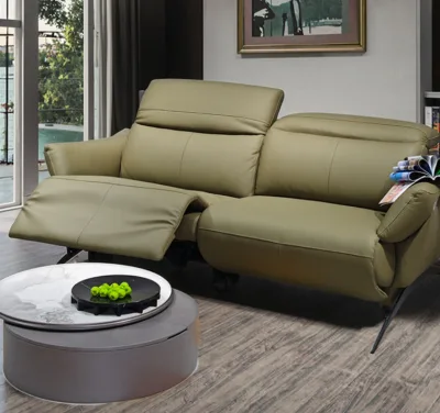 Genuine Leather Electric Two-Seater Home Theater Sofa Set Smart Recliner with Sponge Filling Modern Design