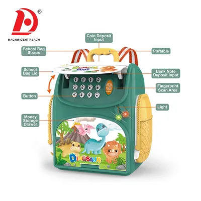 HUADA Children Cartoon Dinosaur Electronic Backpack Toy Piggy Bank Box Educational Money Password Fingerprint Saving Box Set