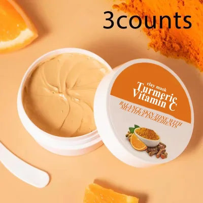 Natural Turmeric Clay Mask Mud Oil Control Skin Narrowing Pore Improve Bentonite Turmeric Vitamin C Clay Mask