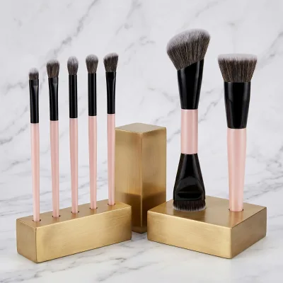 Professional 7 Pcs Pink Makeup Brush Set Soft Dual-ended Synthetic Hair Face Eye Cosmetic Tools Kit Custom Logo Private Label
