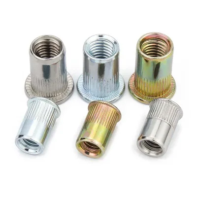 M3 M4 M5 M6 M8 M10 M12 304 Stainless Steel Carbon Steel Aluminum Flat Head Rivet Nut Insert for Screw Bolt Cap Rivet Nut
