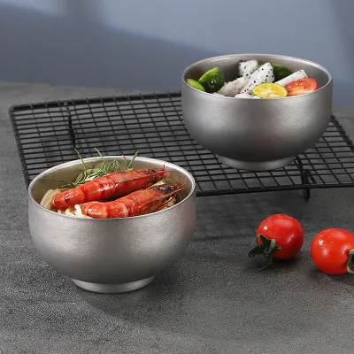 Popular Ultralight 380ML Titanium Bowl for Camping Hiking Travel Tableware Fashionable