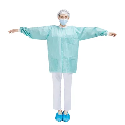On Sale Cheap Price Disposable Medical Doctor SMS Blue Dental Lab Jacket