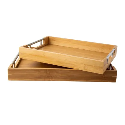 Modern Bamboo Serving Trays with Handle