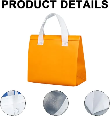 PP Non Woven Aluminum Foil Durable Disposable Cooler Bag for Snack Small Takeaway Coffee Food Delivery Thermal Insulated Bag