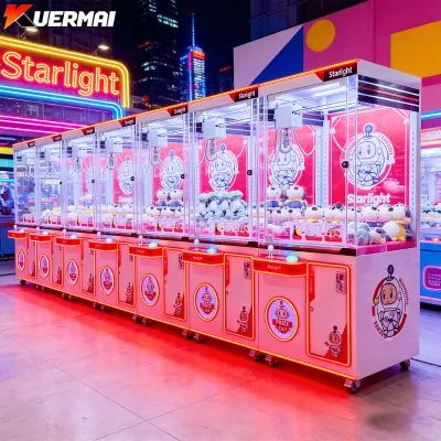 Kuermai Custom Claw Machine Arcade Free Design Juego De Grua Coin Operated Mini Stuffed Toy Plush Crane Game Machine