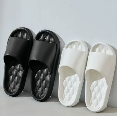 Cloud Soft EVA Slide Slippers Non Slip Rhombus Texture Open Toe Pillow Slides Shock Absorbing Indoor Outdoor Bathroom Slippers
