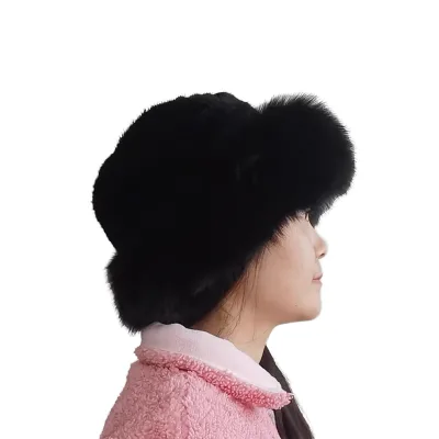 Wholesale Genuine Mink Fur Hat With Elastic Winter Animal Fur Hat Warm Real Mink Fur Hat