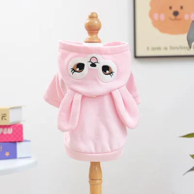 Pet Puppy Cat Clothes Factory Direct Autumn Winter New Cute Bunny Hoodie