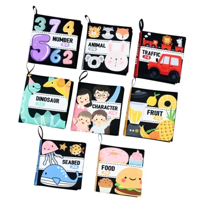 Sensory Cloth Book High Contrast Baby Toys 0 12 Months Newborn Toys Black and White Cloth Books Montessori Baby Book
