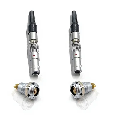 EX-PRO High Quality Push Pull EX08-00B Series 2pin 3pin 4pin Pearl Chrome Plated 7mm OD PPS/PEEK Insulator Circular Connector