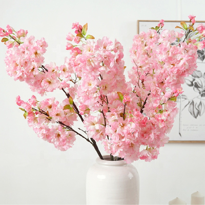 Wholesale Cherry Blossom Branch Artificial Cherry Blossom Single Flower for Wedding Outdoor Decoration