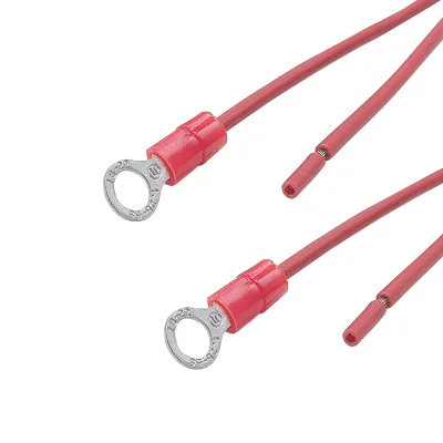 Green Yellow Ring Terminal Connector Ground Wire Power Brass Insulated Terminal Wire Harness with UL1015 10AWG PVC Wire