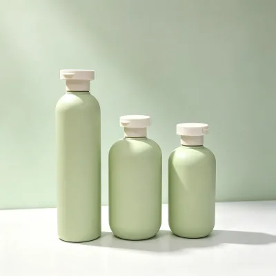 Empty Flip Top Plastic Bottle 200ml 250ml 300ml 400ml 500ml Squeezable Matte HDPE Bottle for Shampoo Shower Gel Packaging