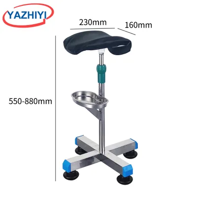 YAZHIYI Padded Adjustable Medical Foot Rest Stand With Stainless Steel Tray Limb Support For Clinic Wound Dressing Care