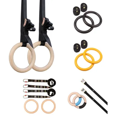 Gymnastic Ring with Adjustable Buckle and Long Belt Anti-slip Training Ring Suitable for Home Gym Exercise